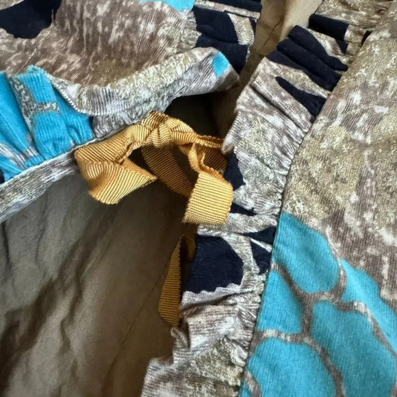 Anthropologie Odille Women's Blazer Jacket 14 Brown Floral Cotton Long Sleeves - Picture 4 of 7